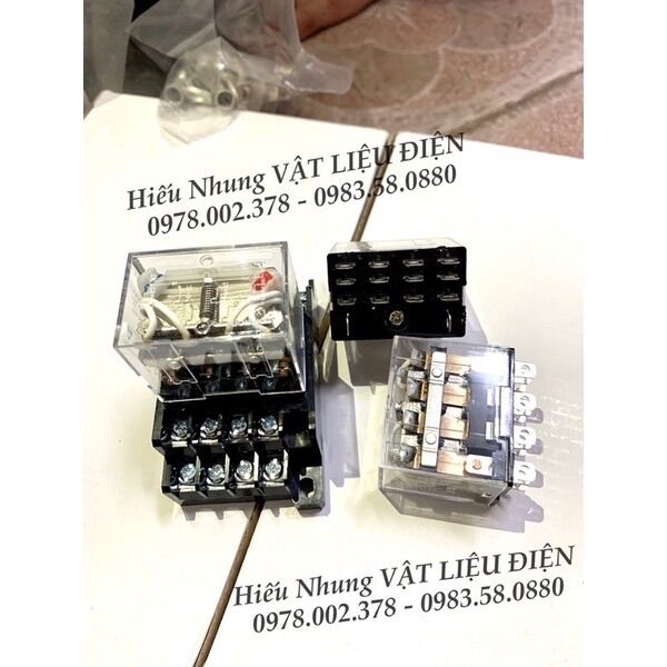Rơle, relay trung gian ly4n 14 chân to 10a 12v 24v 110v 220v ly4n kèm đế