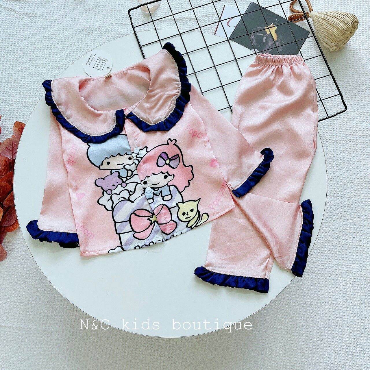 Bộ fizama bé gái siêu dễ thương chất liệu vải lụa phí bong size từ 1_3