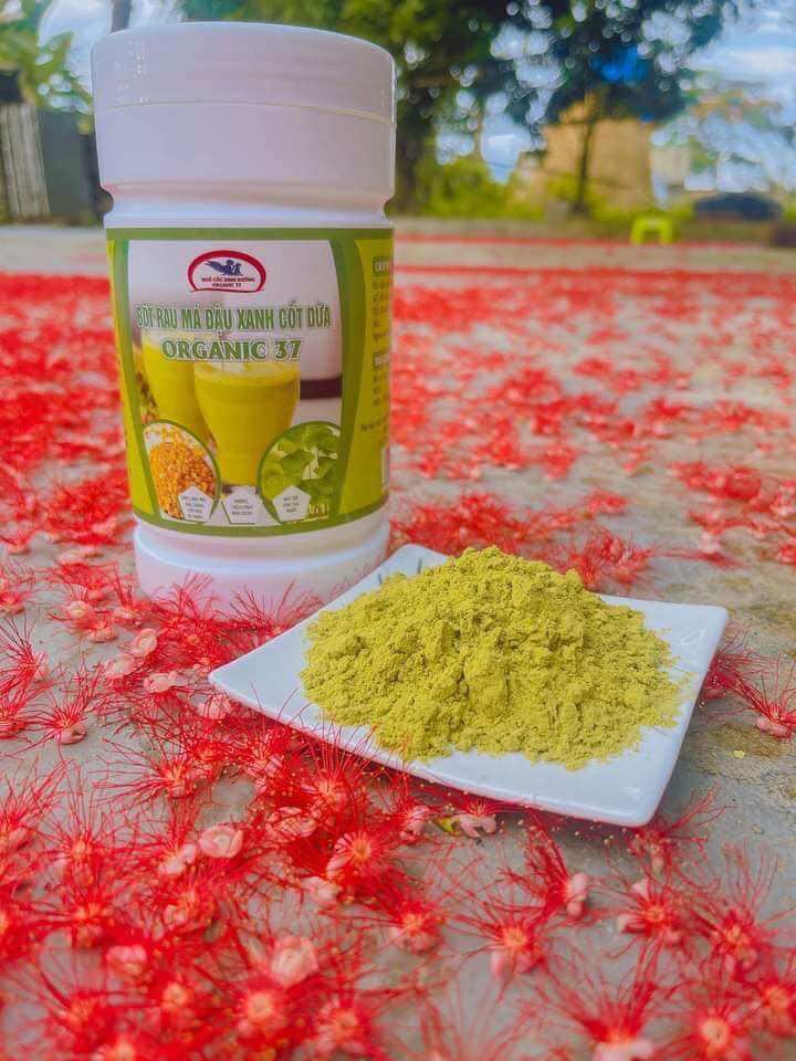 Bột Đậu Xanh Rau Má Cốt Dừa hộp 500gr