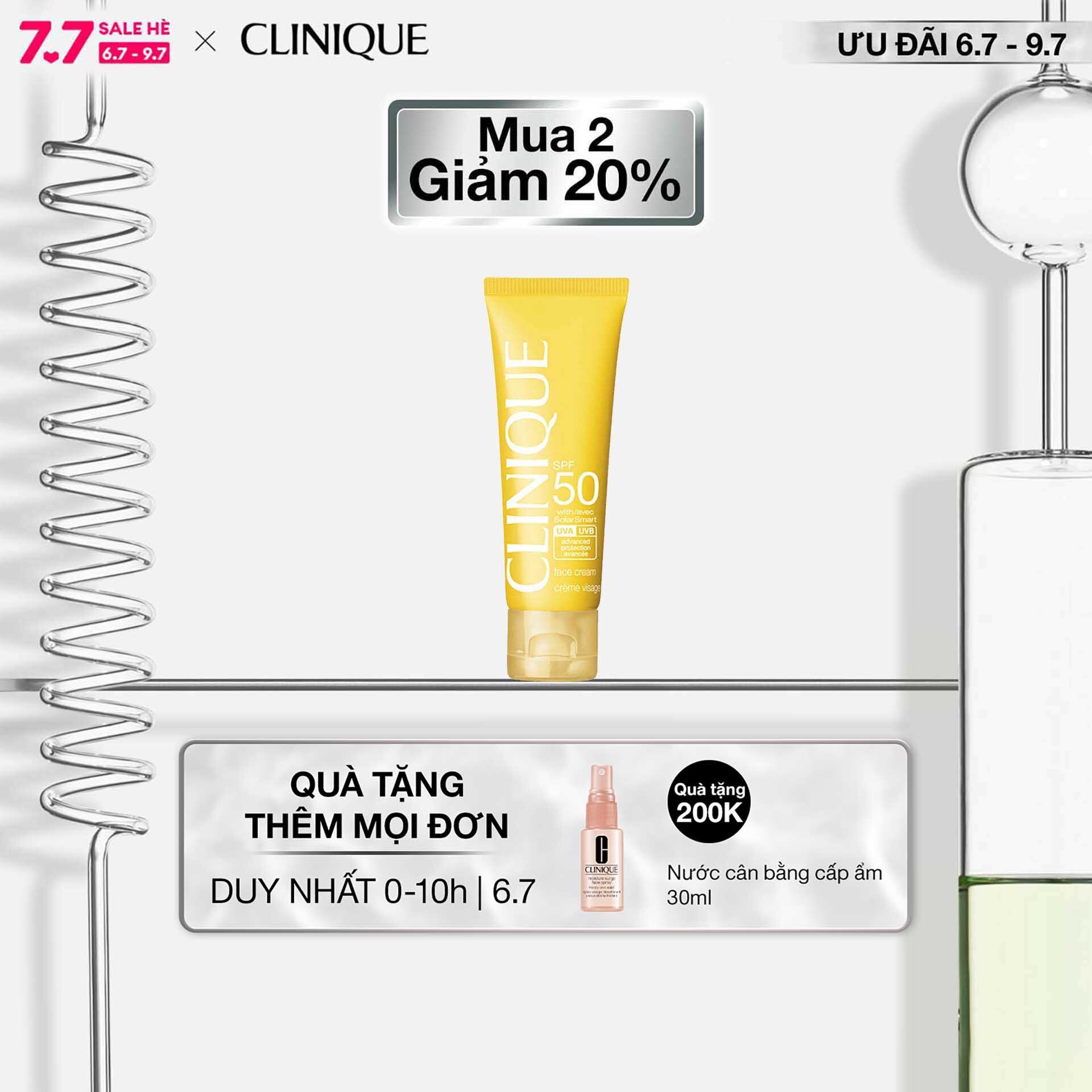 Kem chống nắng cho da mặt Clinique Broad Spectrum SPF 50 Sunscreen Face Cream 50ml