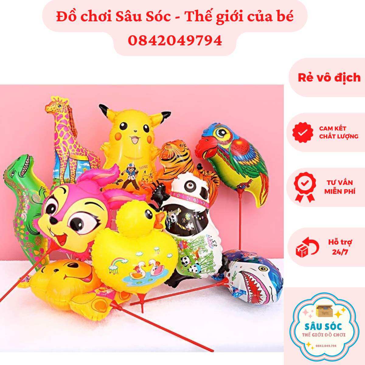 Bóng bay hình con thú, hình con vật đồ chơi cỡ to giá rẻ