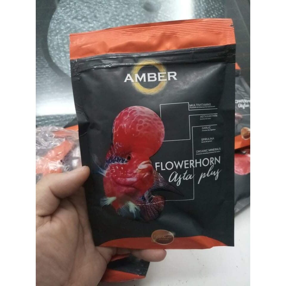 Cám amber gói đỏ kích thích đầu cho cá la hán