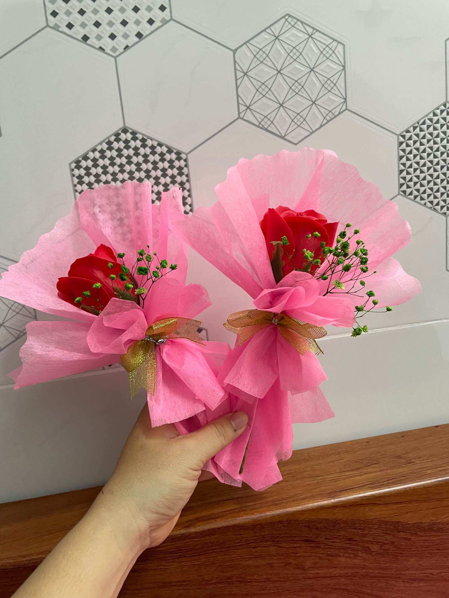 Bó Hoa Sáp 1 Bông Kèm Thiệp - túi