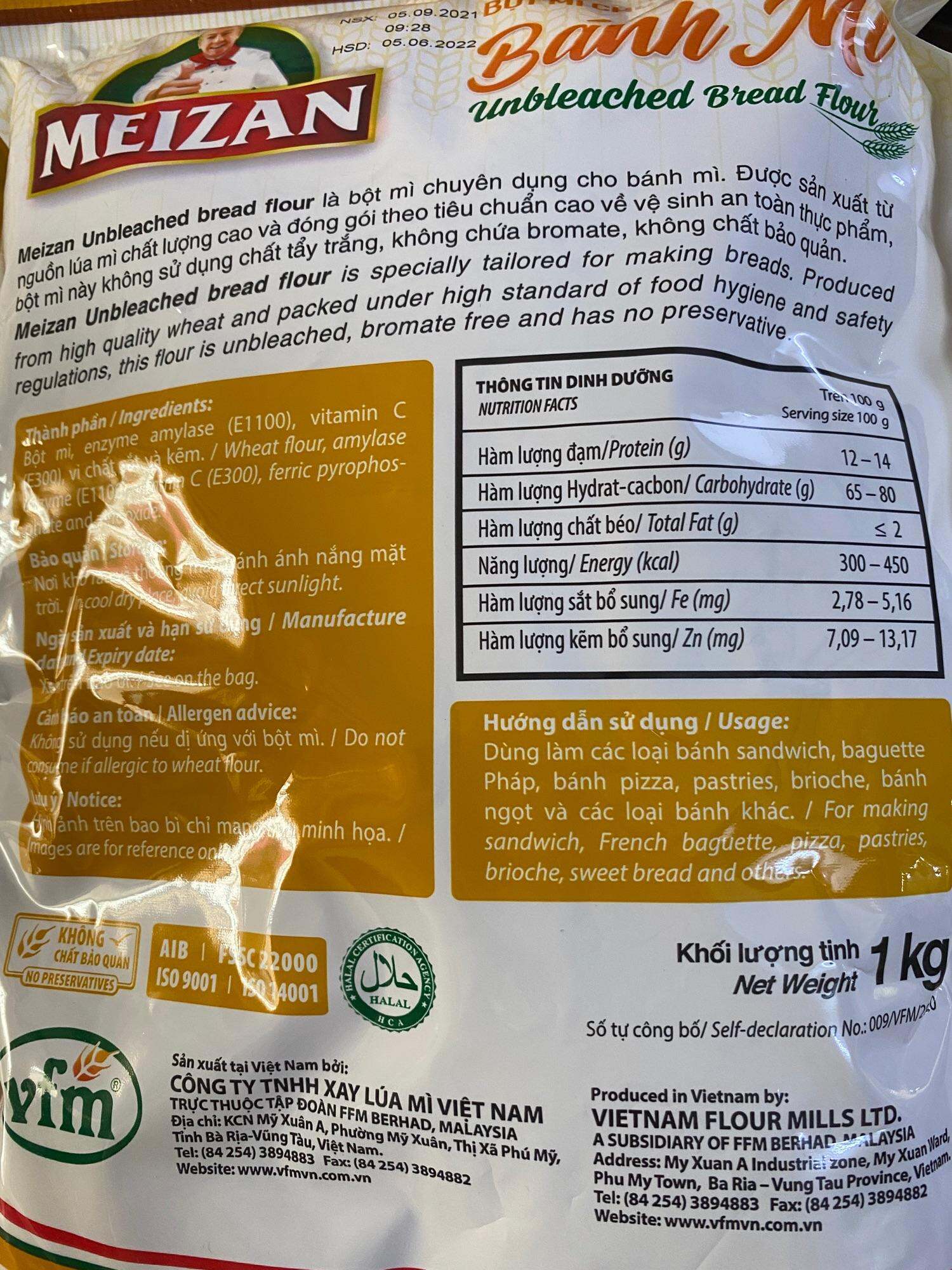 Bột mì Meizan bánh mì số 13 1kg