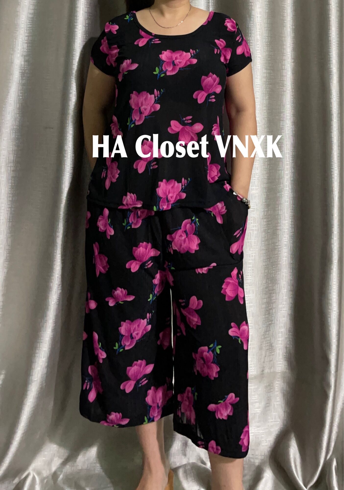 Đồ Bộ Thun Tằm Ý Ống Rộng Mặc Nhà(size:40-55ky)