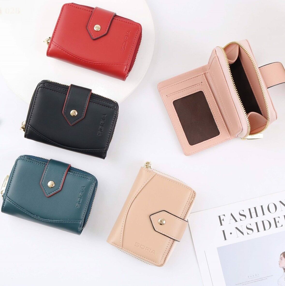 Sofia hàng chính hãng. bóp/ví nữ sofia ,ví ngắn cầm tay xinh xắn. giá 285.000đ giảm