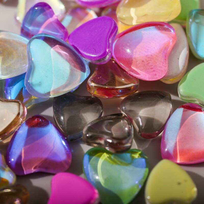 CHARM TRÁI TIM MIX MÀU GẮN NAIL ( SET 10 CÁI )