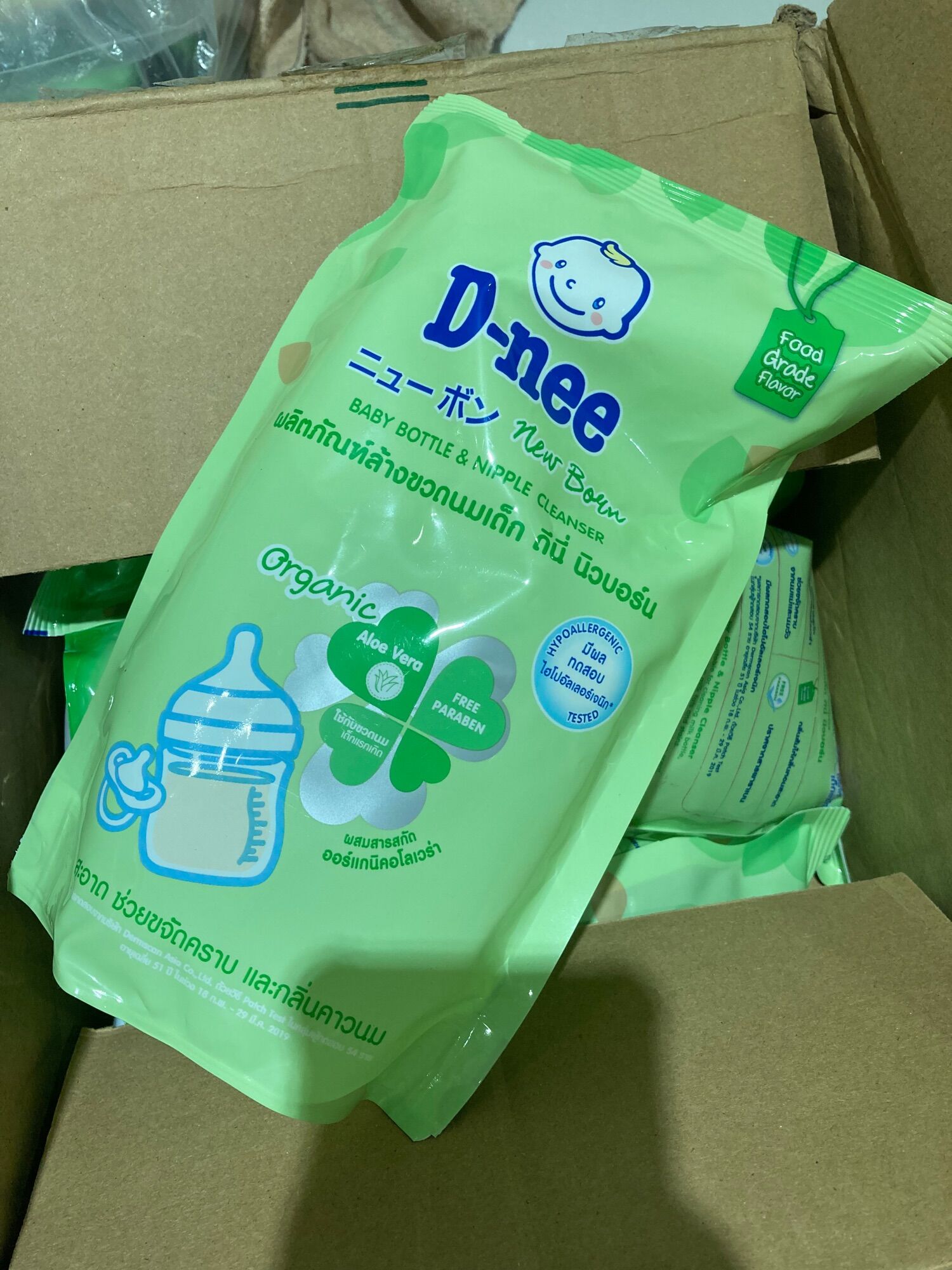 Túi nước giặt Dnee 600ml tem Đại Thịnh - Nước rửa bình sữa Dnee dạng túi 550ml tem Đại Thịnh