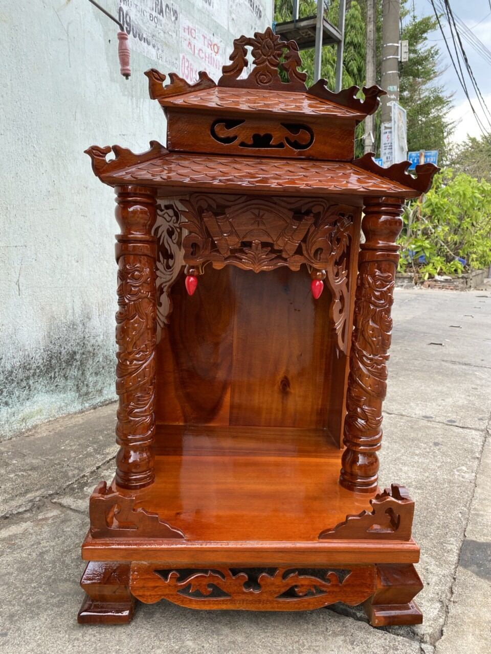 Bàn thờ thần tài ông địa mái ngói 60 x 98cm