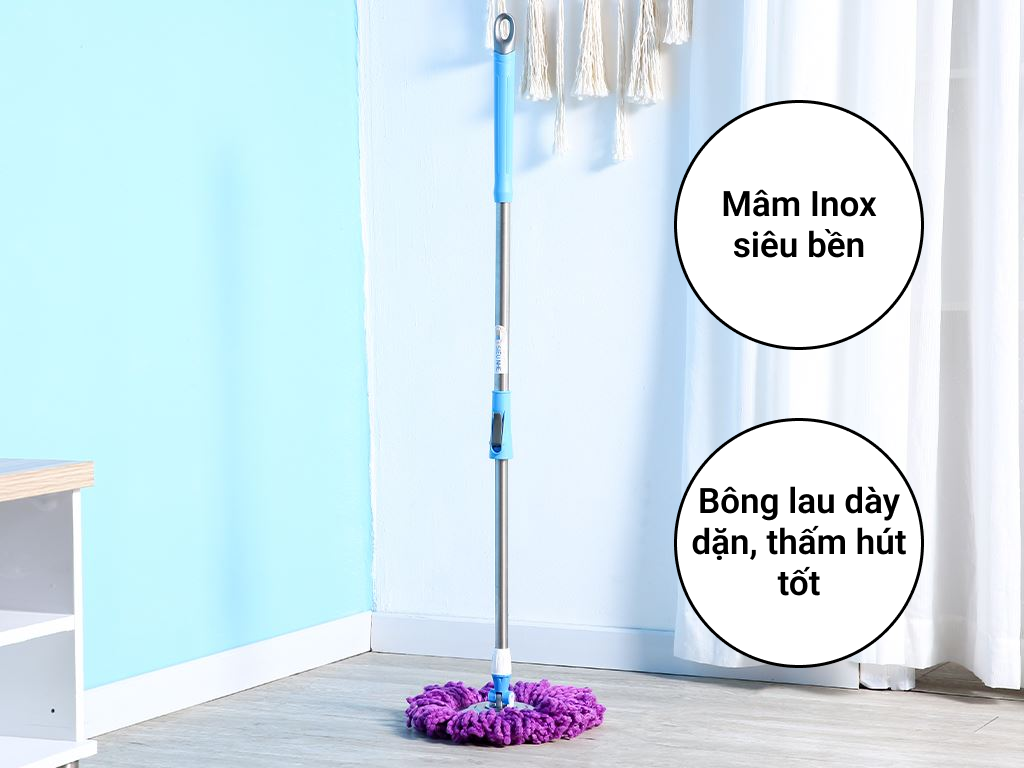 Cây lau nhà 360( tặng kèm bông lau)