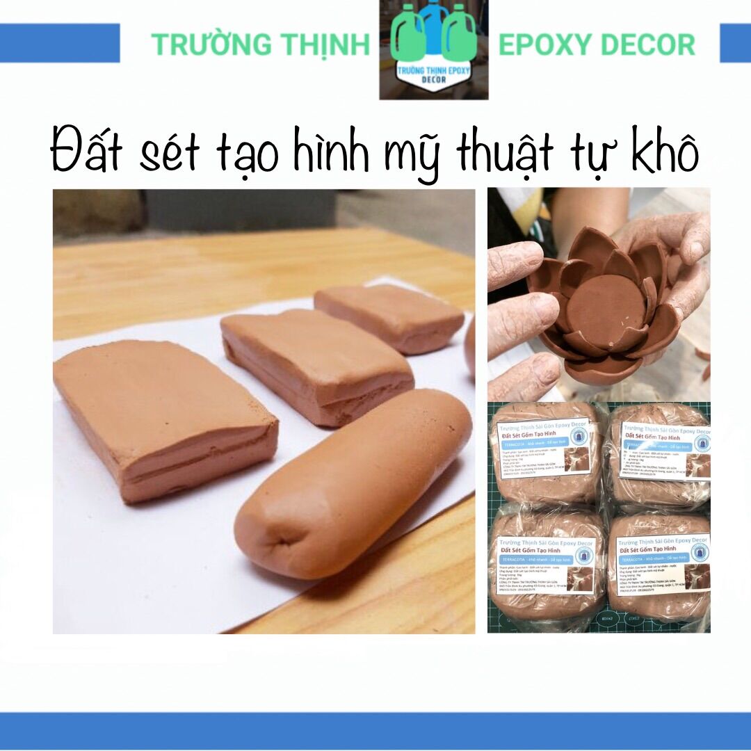 Đất sét mỹ thuật tự khô túi 1kg đất sét làm gốm thủ công tại nhà - trường thịnh sài gòn