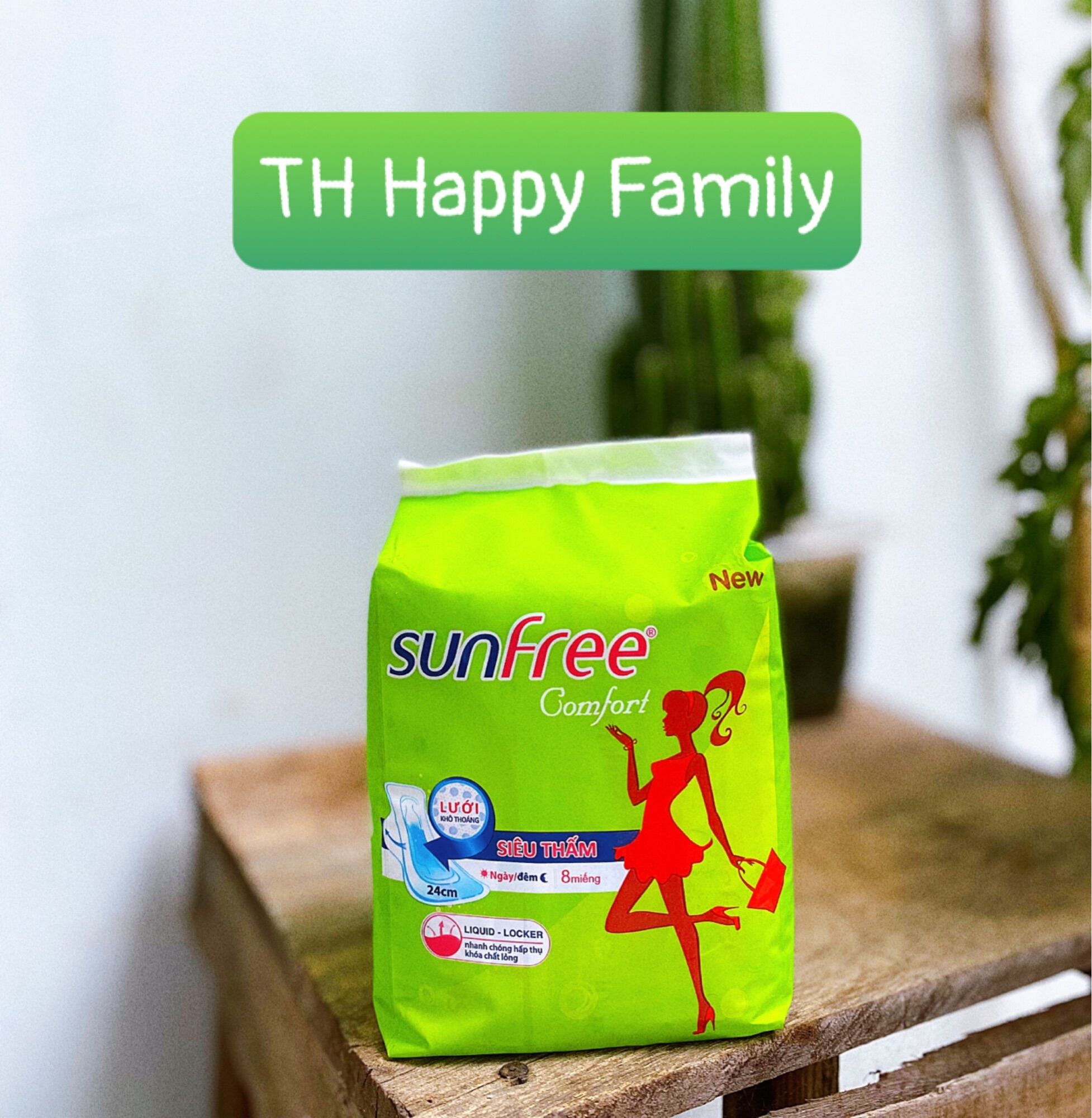 Combo 8 Gói Băng vệ sinh Sunfree có cánh (8 miếng/gói)