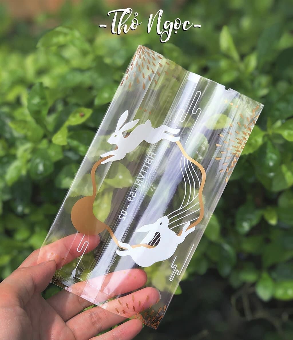Set túi + khay bánh trung thu 150g , thỏ ngọc