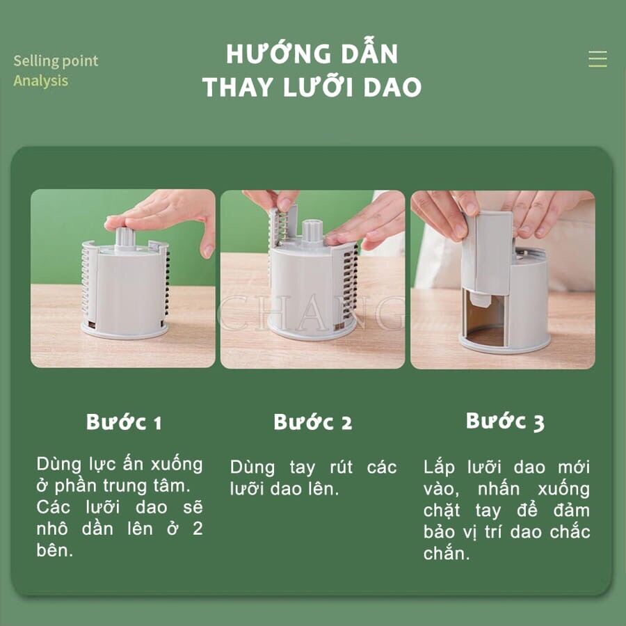 [CAO CẤP] Thái Lát Rau Củ Đa Năng Kèm 6 Lưỡi Dao Cắt - Thái Lát Bào Cắt Củ Quả ]. Máy xay tỏi ớt, máy thái lát rau củ đa năng 4 in 1, máy nạo, cắt bào củ quả, dụng cụ thái rau củ quả.[Hàng Tốt