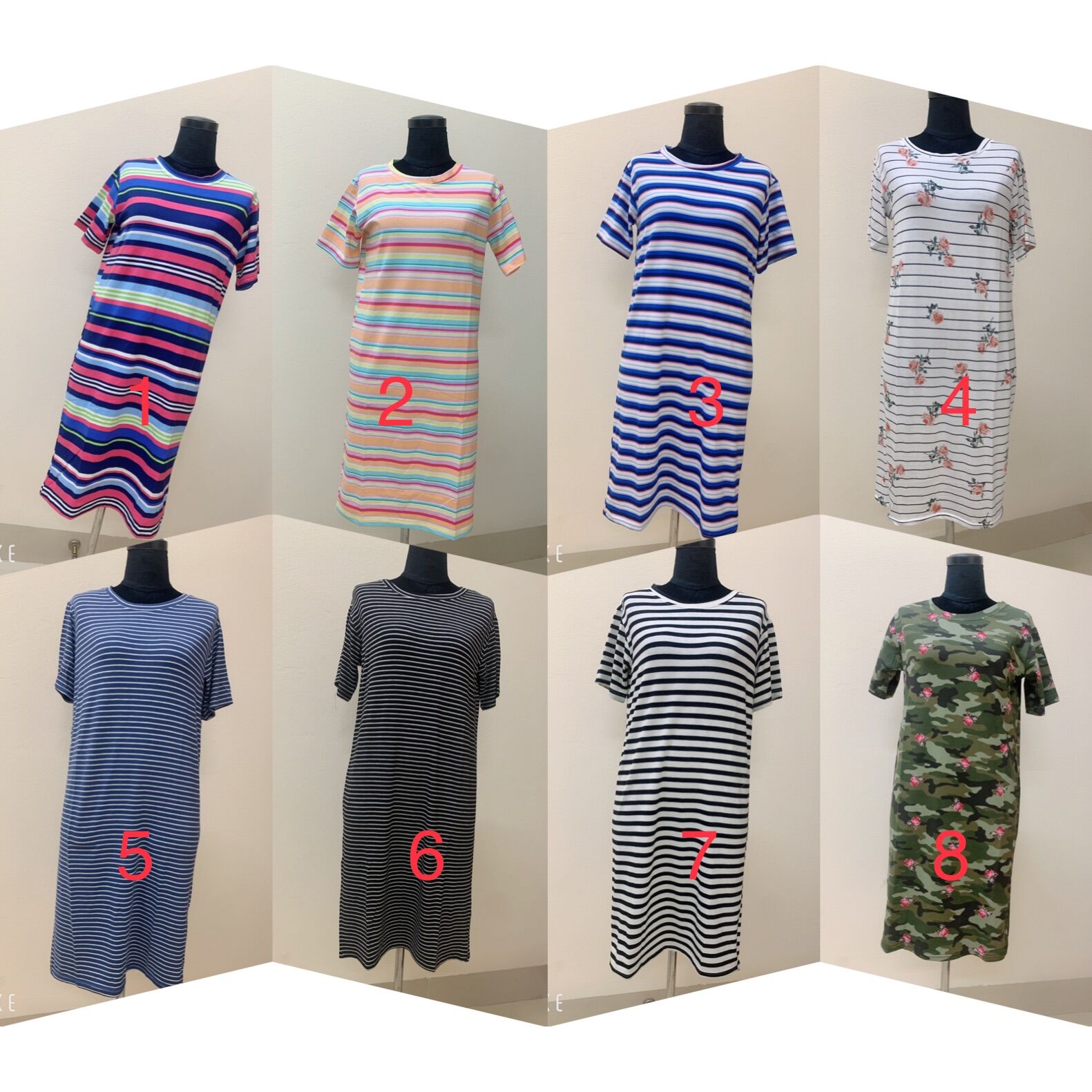 Váy dáng suông kẻ ngang trẻ trung