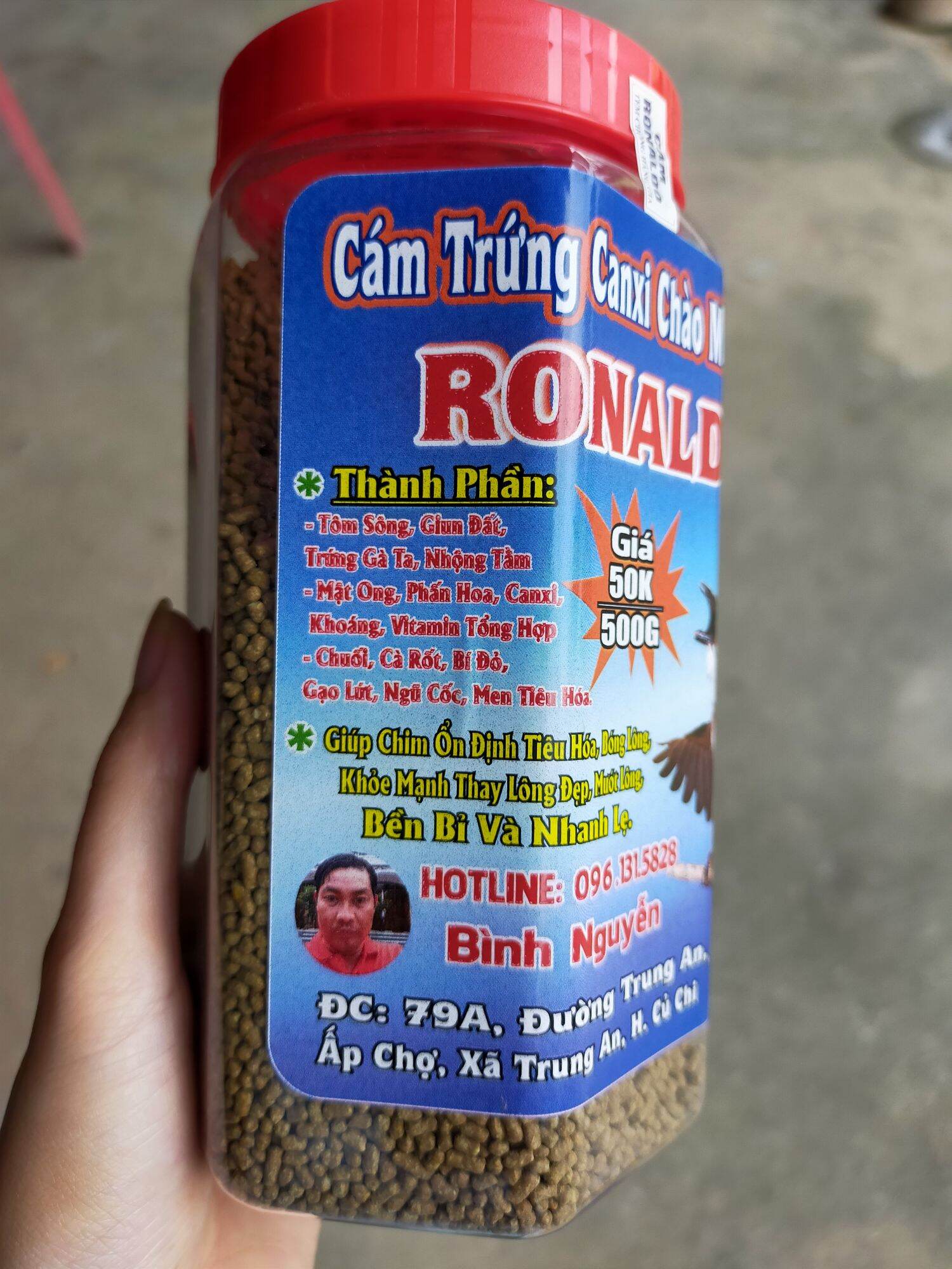 [Hũ 500g] Cám Trứng Canxi Chào Mào Bổi Mộc Ronaldo
