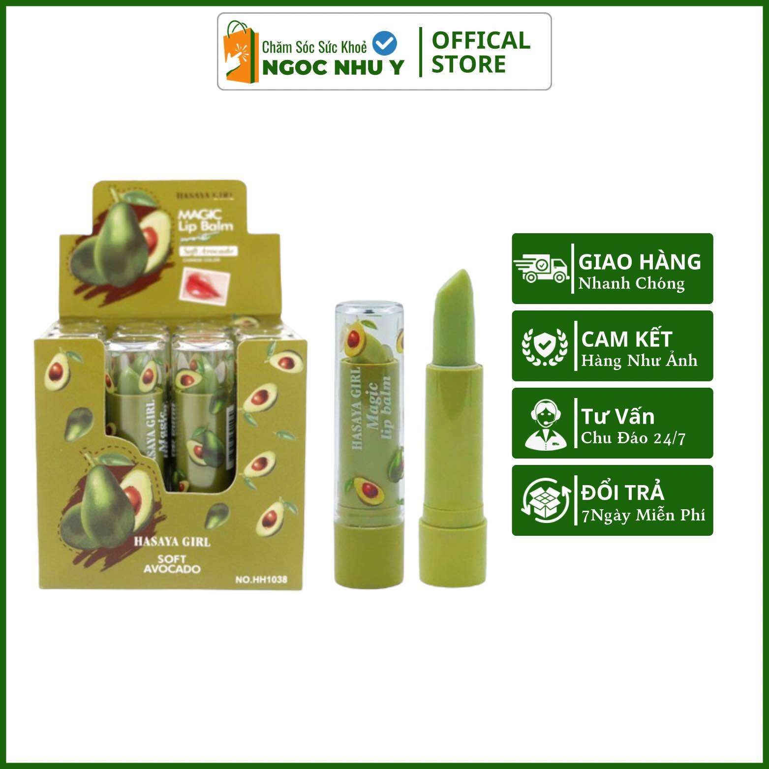 Son dưỡng môi bơ hasaya girl thái lan