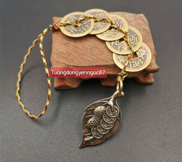 Móc khoá đồng xu ngũ đế may mắn