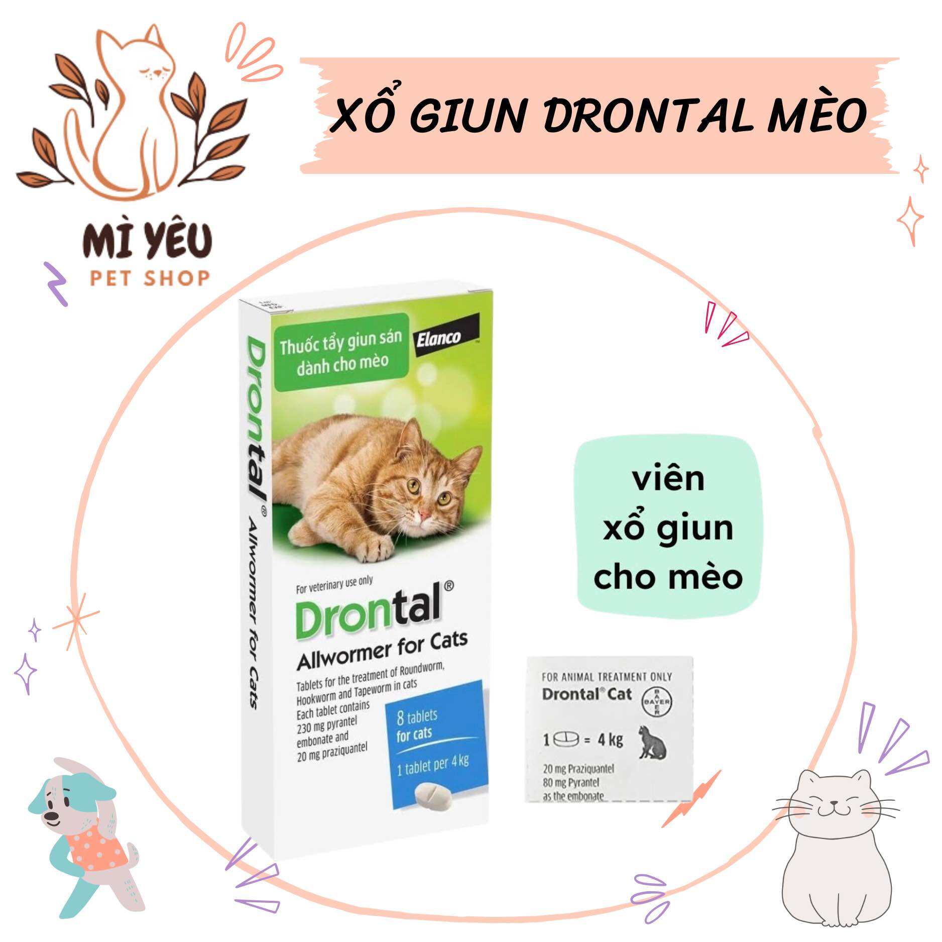 Drontal Cat sổ giun cho mèo - Drontal cho mèo