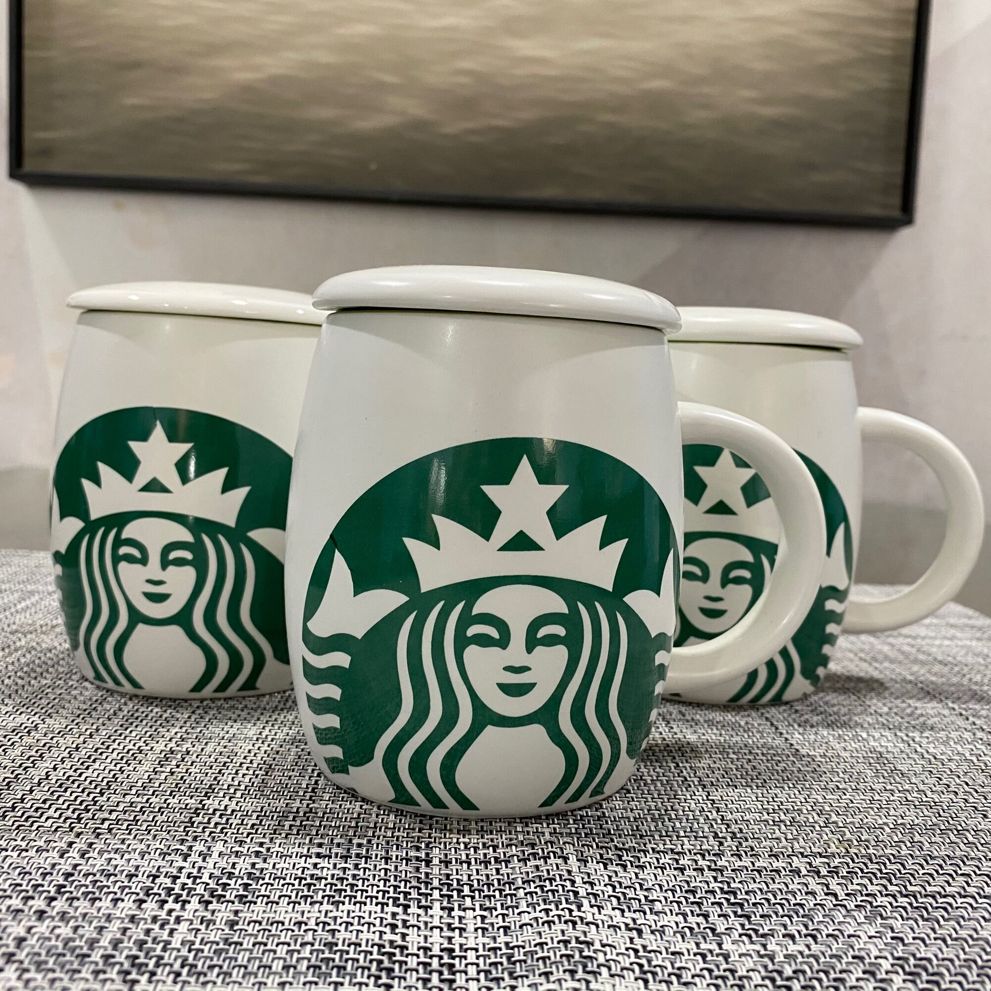 Cốc cafe sứ Starbucks có nắp cốc Cà Phê Coffee Mug