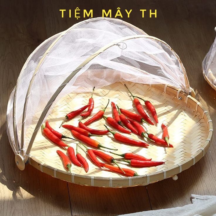 (Kho sỉ) Lồng bàn tre, mẹt lồng bàn gấp gọn TIỆM MÂY TH