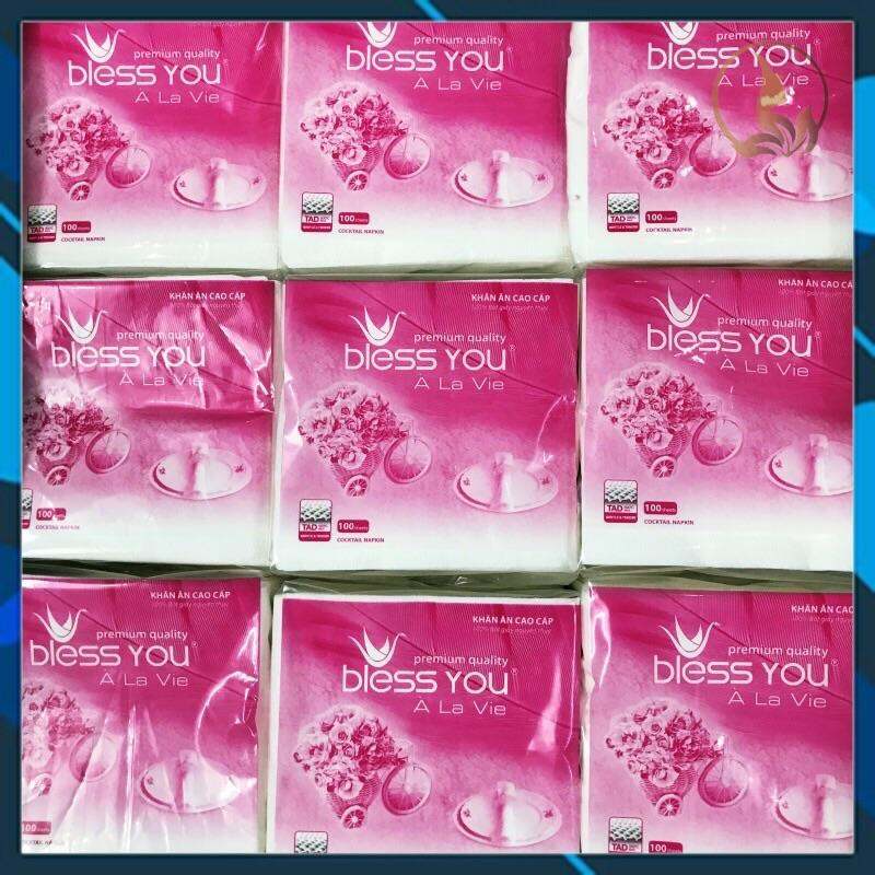 Sỉ 1 thùng 40 gói khăn giấy vuông Bless You khổ lớn 100 tờ,mịn,dai,khăn giấy ăn,giấy vệ sinh
