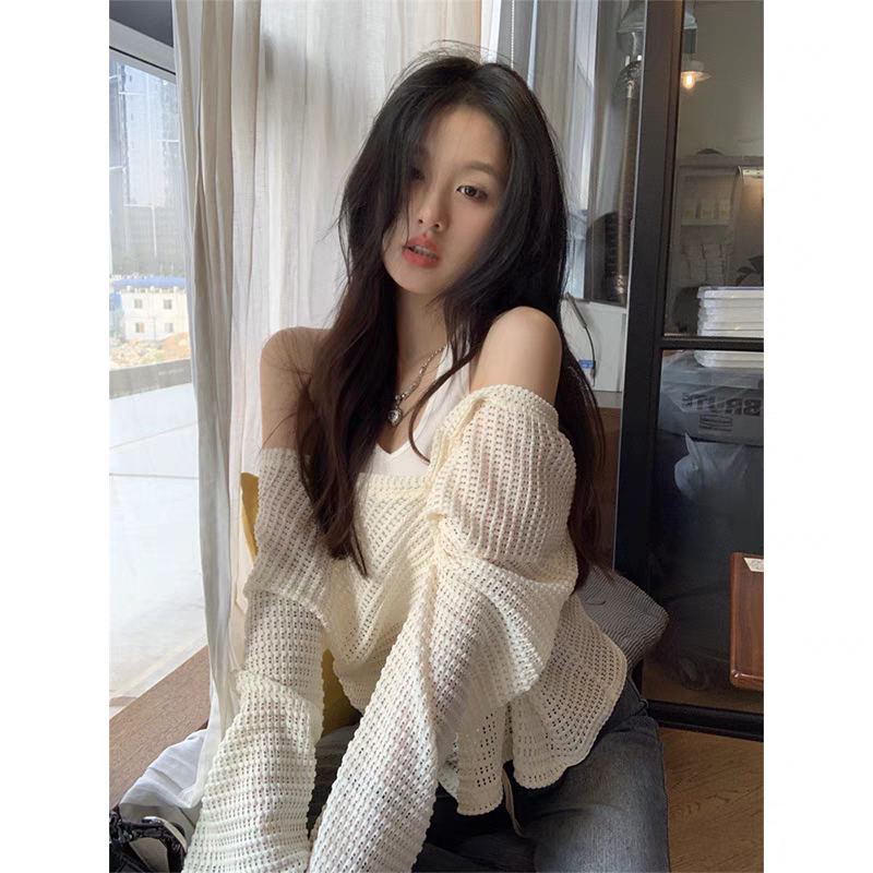 set áo lưới kèm yếm dáng thụng