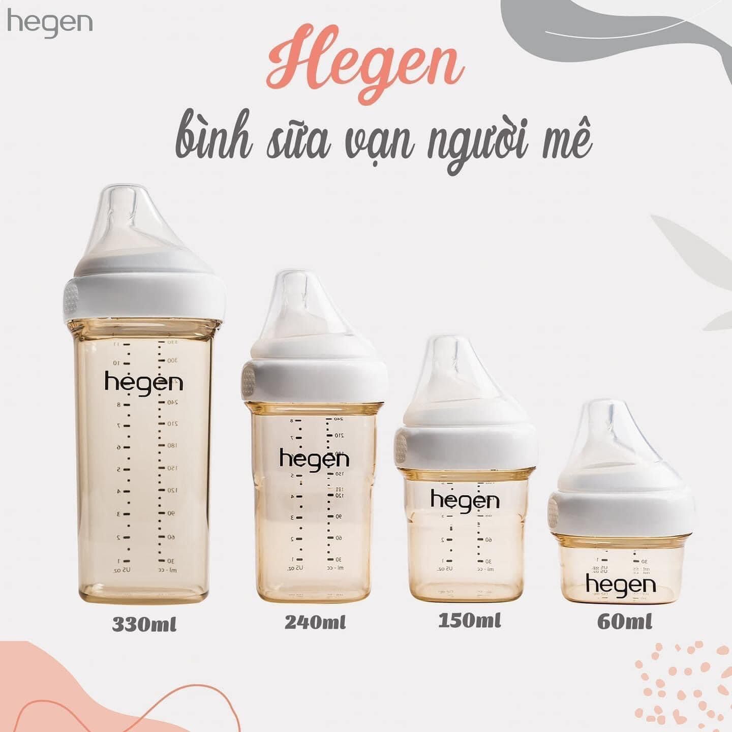 Bình Sữa HEGEN PPSU 60ml/150ml/240ml/330ml Nguyên Seal, Nguyên Hộp (cam kết chính hãng 100%)