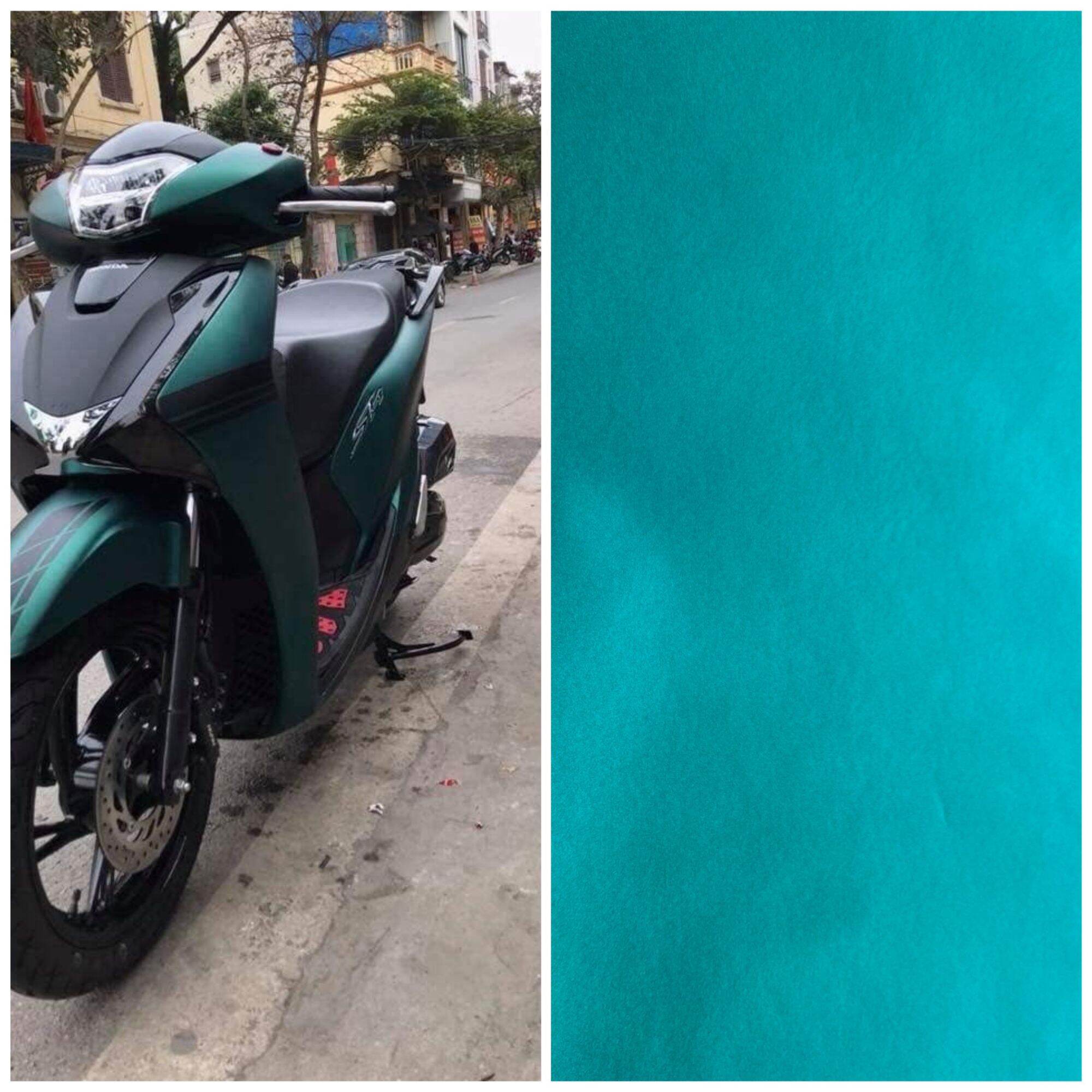 Decal,giấy dán xanh nhám 3 lớp dán ô tô,xe máy và các loại vật dụng