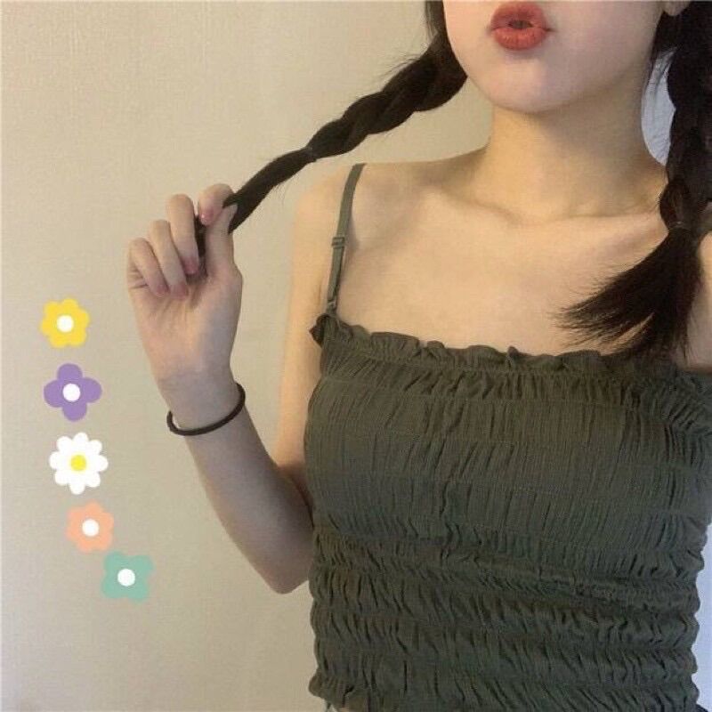 Áo 2 dây, áo quây chun ngực (có mút)