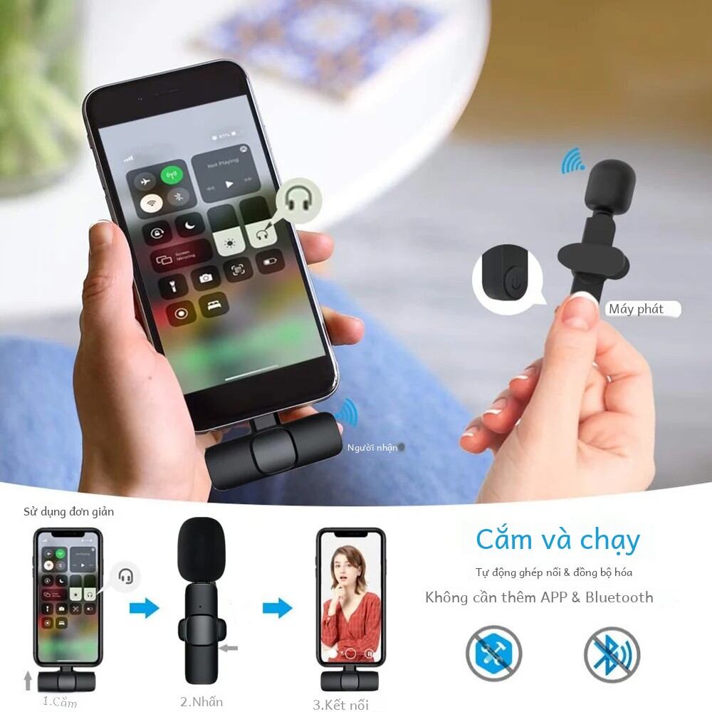 Di Động Không Dây Lavalier Micro Mic Mini Cho iPhone Android Phát Sóng Trực Tiếp Chơi Game Ghi Âm Điện Thoại Năng Động Chất Lượng Cao Bộ Mic Với chứng Nhận Ce