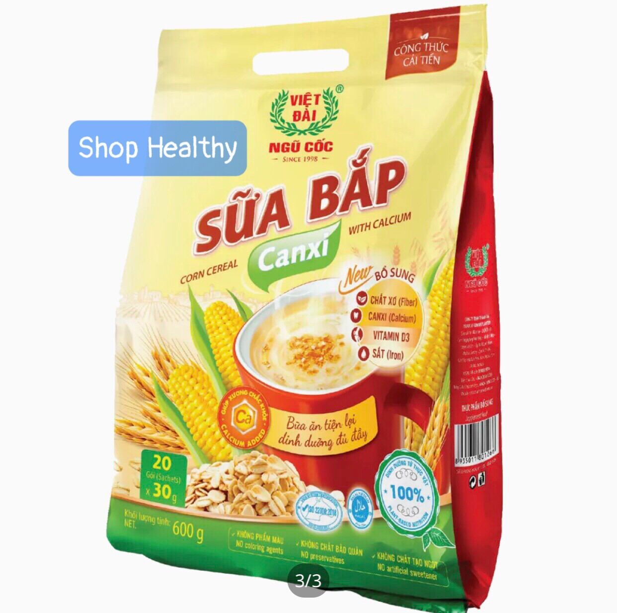 Bột ngũ cốc sữa bắp canxi việt đài 600gr