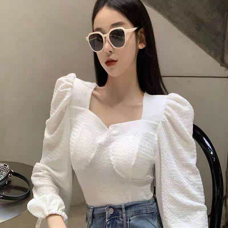 Áo kiểu voan xốp tay bồng siêu sang