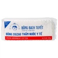 Bông y tế thấm nước zigzag bạch tuyết 100g