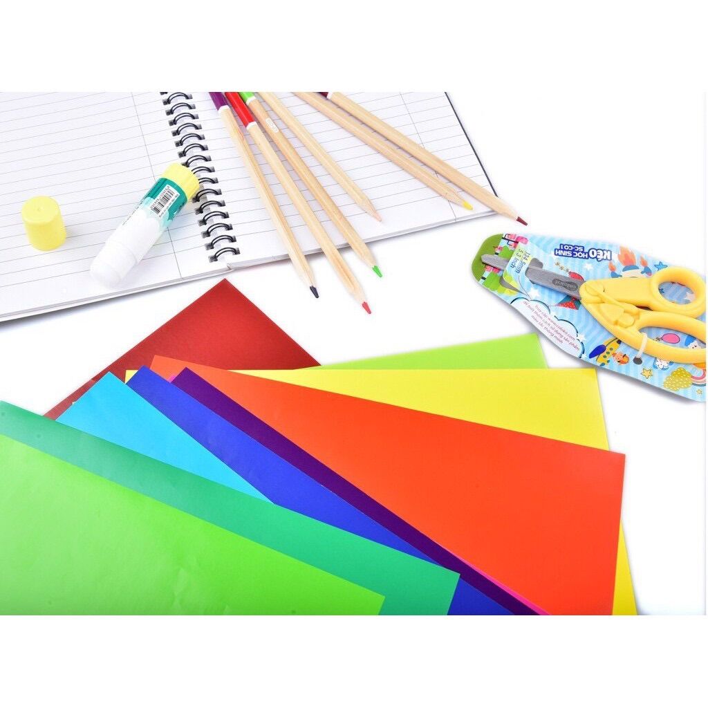 Set 70 Tờ Giấy Màu Thủ Công, Không Keo (Kt: 22*17cm)