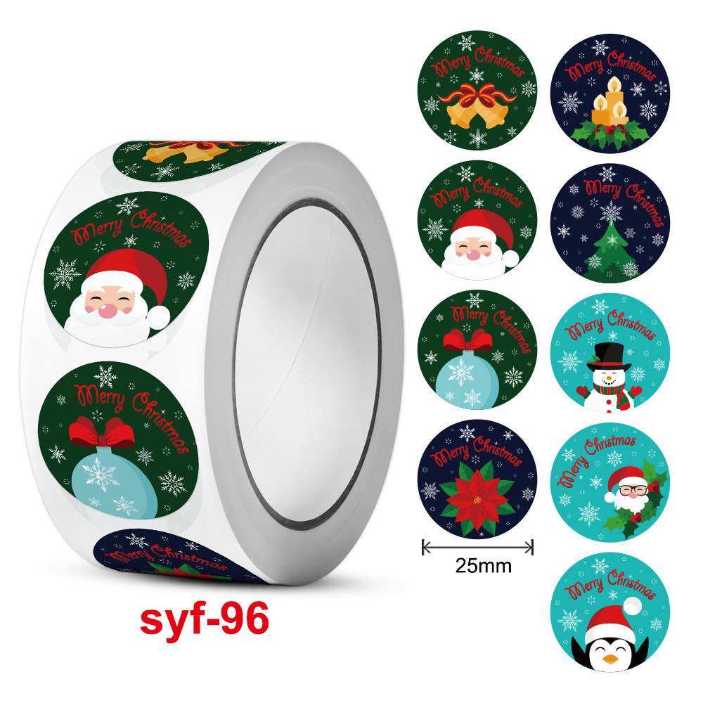 Cuộn sticker 500h dán mẫu Halloween, Noel độc đáo