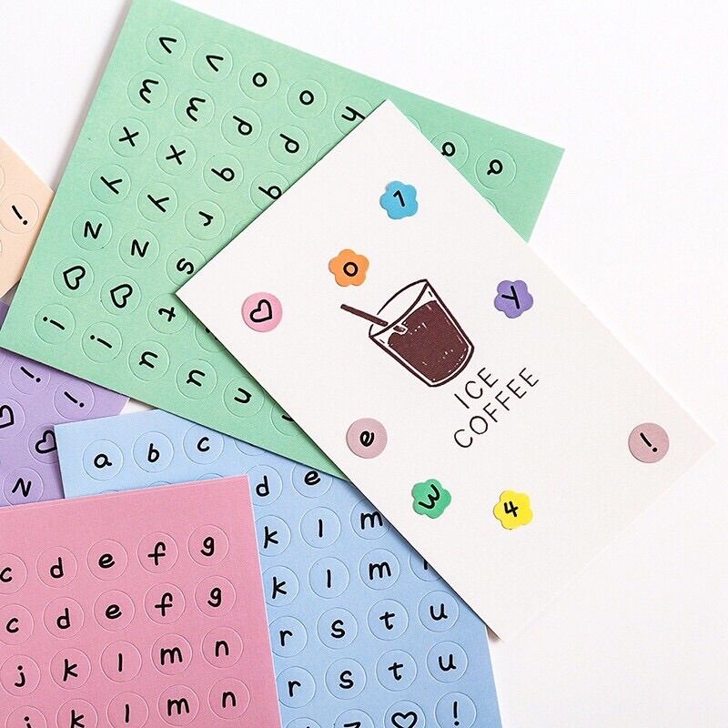 Tấm dán sticker chữ cái trang trí