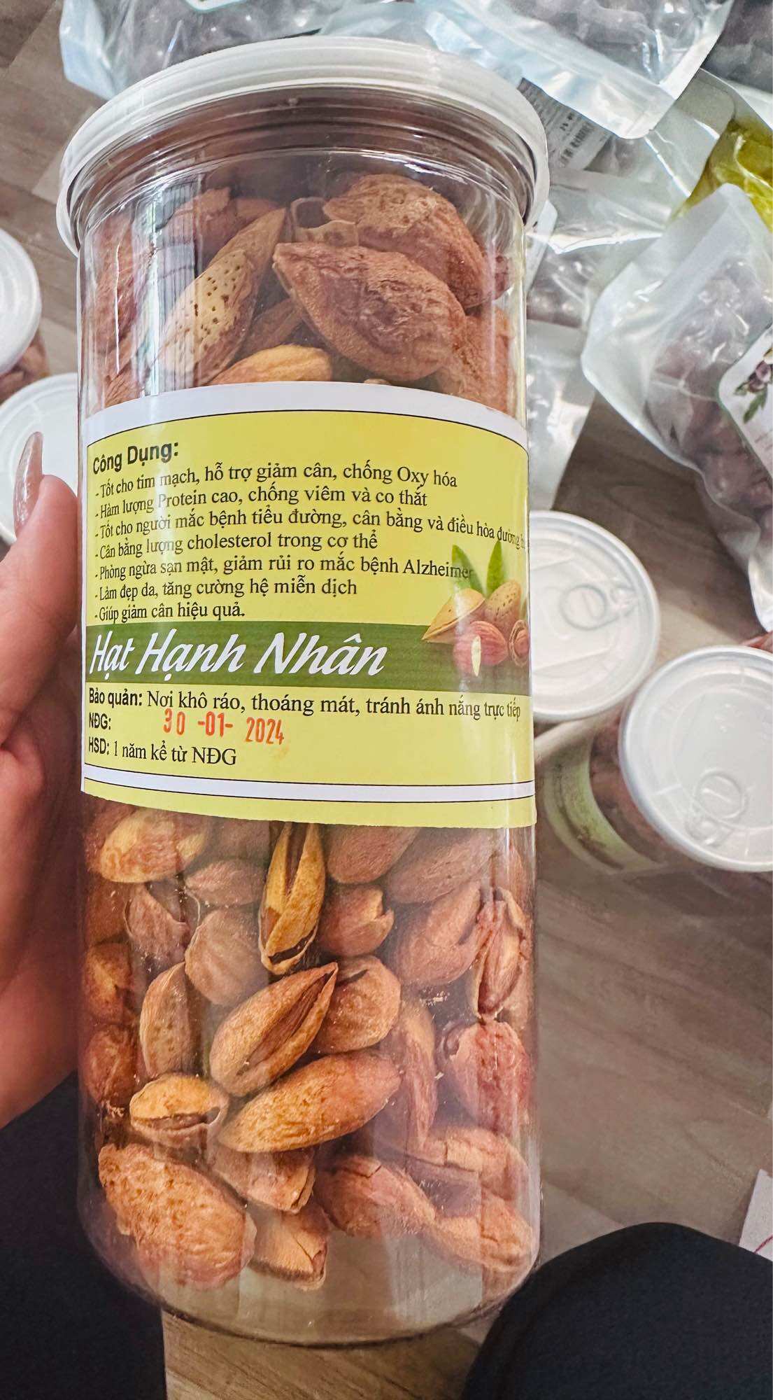 Hạnh nhân rang bơ vỏ mỏng hàng ngon hũ 500 gram
