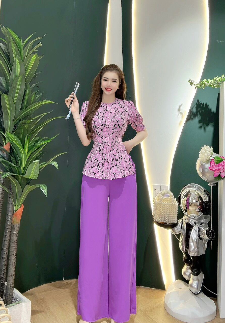 Bộ bà ba tay búp nút ngọc 40-60kg