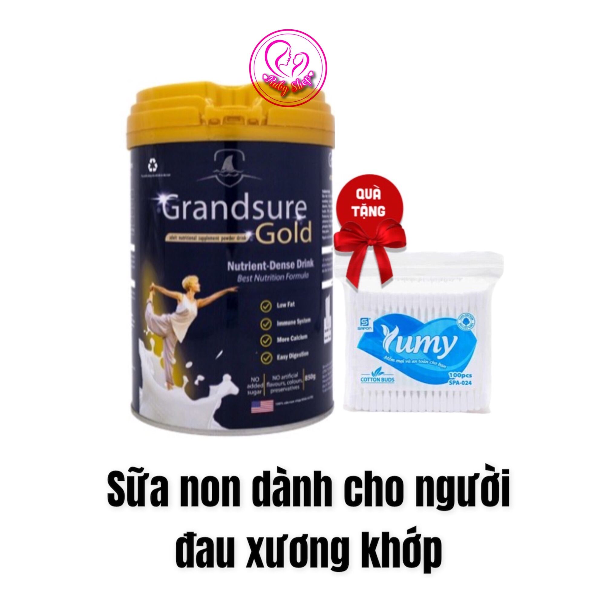 [Chính hãng] Sữa non xương khớp Grandsure Gold 850g - dinh dưỡng chuyên biệt cho người xương khớp + tặng tăm bông giá rẻ