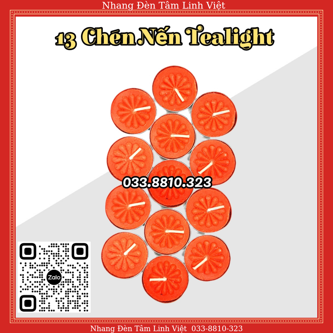 13 Chén Nến tealight  Cháy 2 Giờ Trang Trí Mâm Cúng