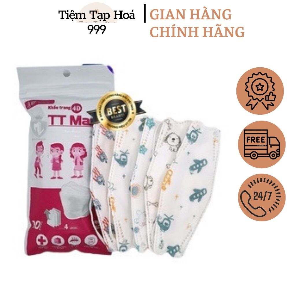 Túi 10 chiếc khẩu trang 4d tt mask kf94 trẻ em - tiemtaphoa999