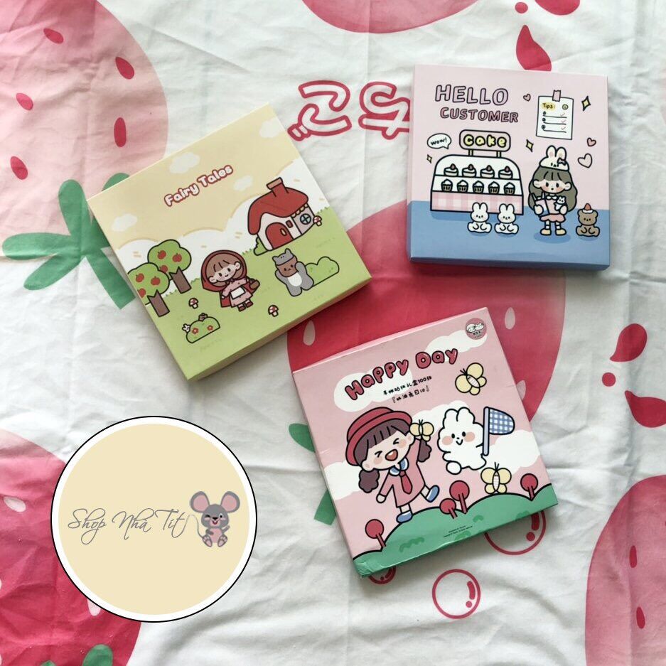 🌸SET 100 TẤM STICKER TRANG TRÍ SỔ BÌA SÁCH🌸