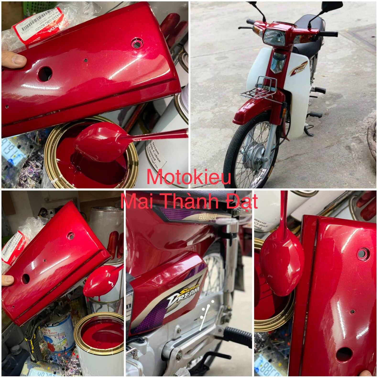 Màu Sơn Dream Đỏ Limited 204 ( Sơn oto xe máy ) Có camay . MotokieuMaiThànhĐạt