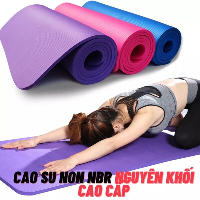 Thảm tập yoga chống trượt dày 8mm-15mm chất liệu cao su cao cấp tấm thảm tập gym thể dục tại nhà GYGA