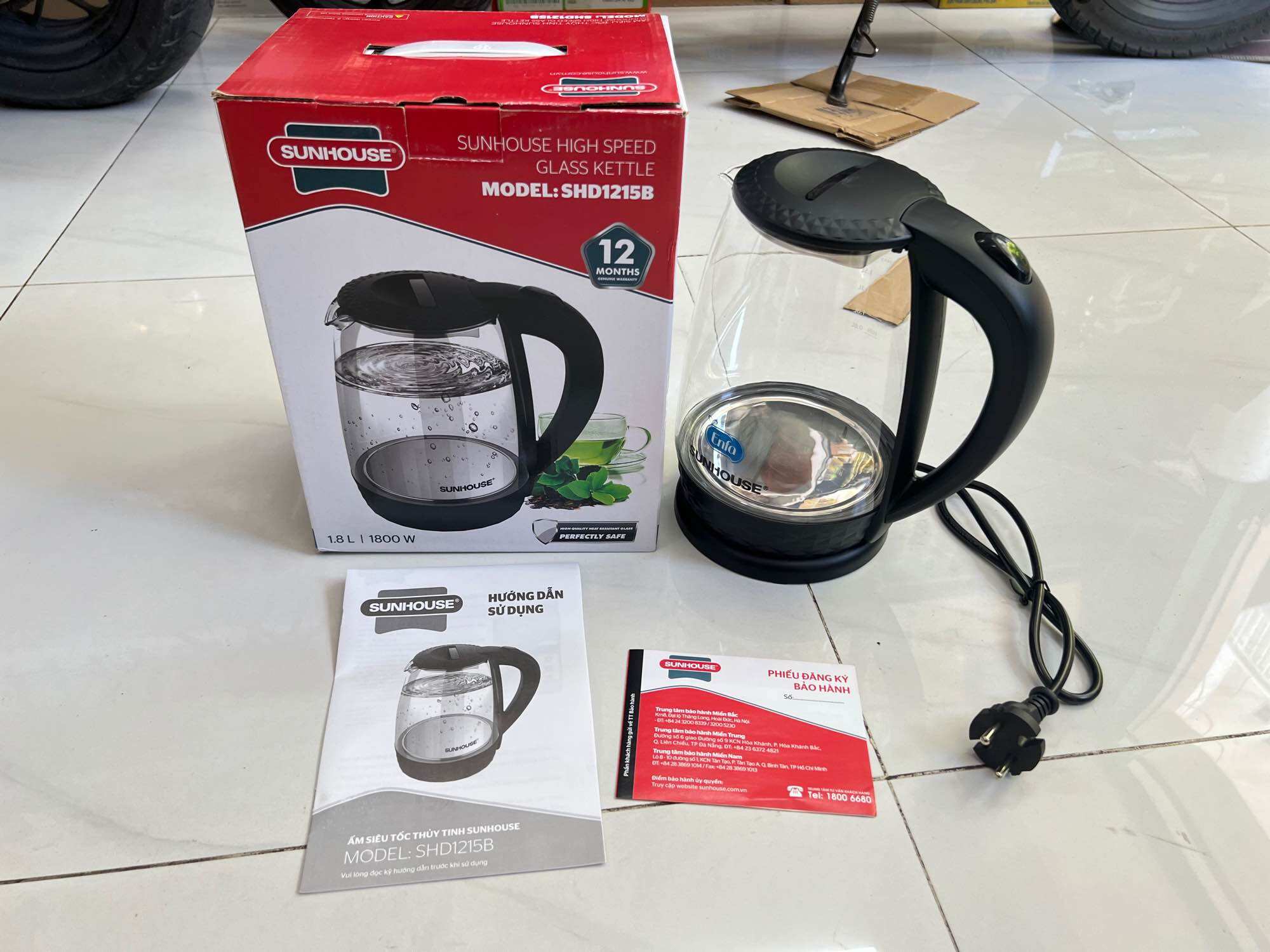 Ấm đun siêu tốc sunhouse 1,8l - shd1215b