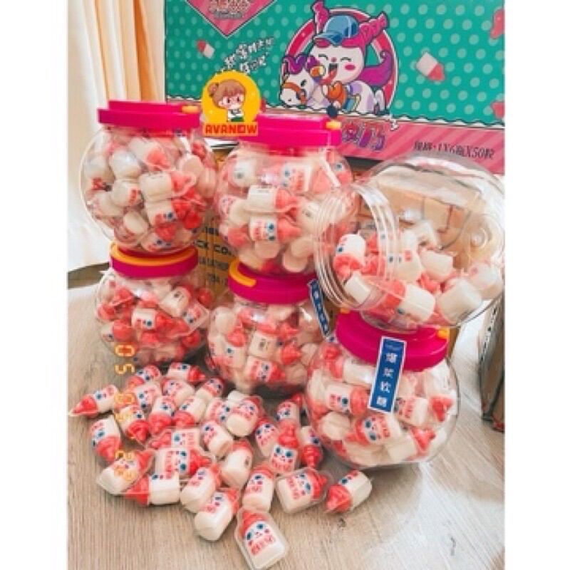 Combo 10 Viên Kẹo dẻo siro mứt dâu hình bình sữa dễ thương DeerDada