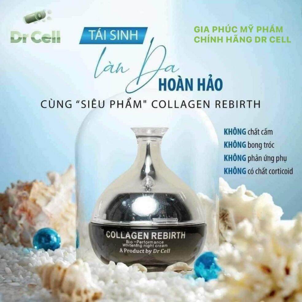 KEM DƯỠNG DA BAN ĐÊM REBIRTH DR CELL MỜ NÁM, TÀN NHANG TRẮNG HỒNG DA DR CELL HỘP 30GR