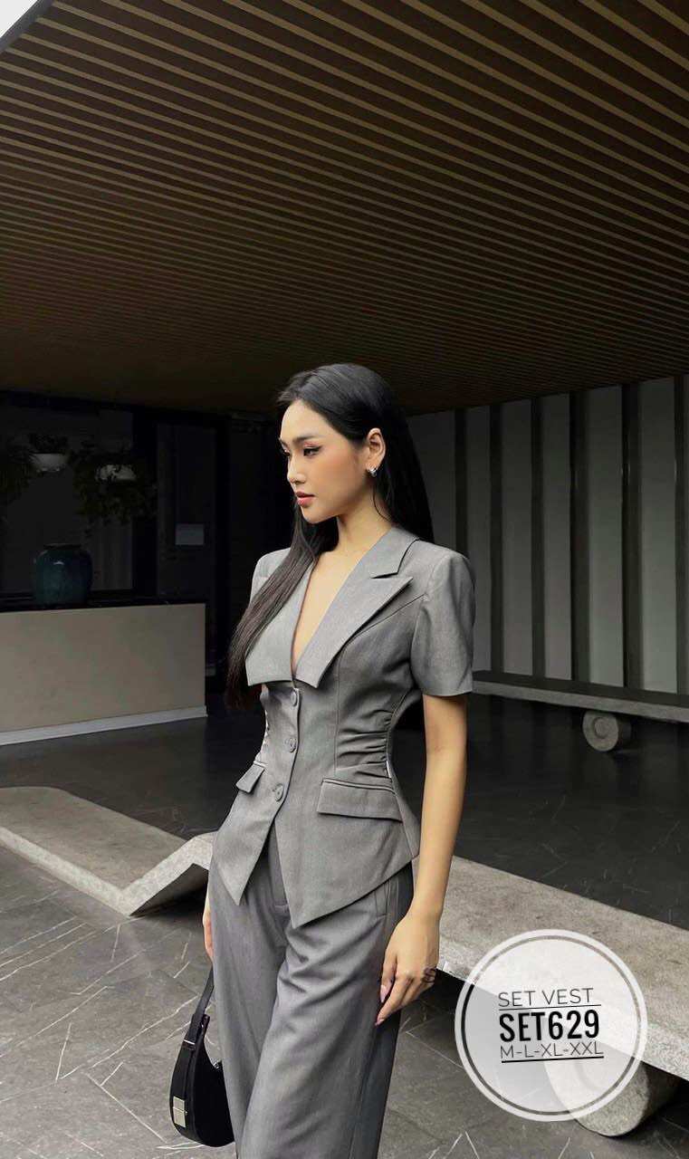 50-90kg Bigsize SET VEST DÀI CHIẾT LY EO SET629