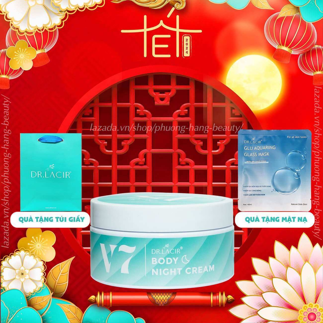 Kem Body Đêm Dưỡng Trắng Da V7 Dr.lacir giúp trắng da, ngăn ngừa lão hoá